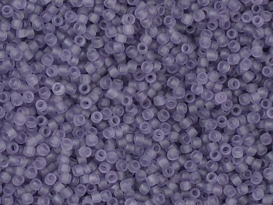 TOHO Round Seed Beads Rocailles, Transparent Frosted Sugar Plum (# 19F), Glass, Japan