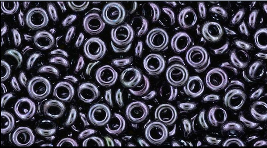 TOHO Demi Round Spacer Seed Beads Rocailles, Metallic Amethyst Gun (# 90), Glass, Japan