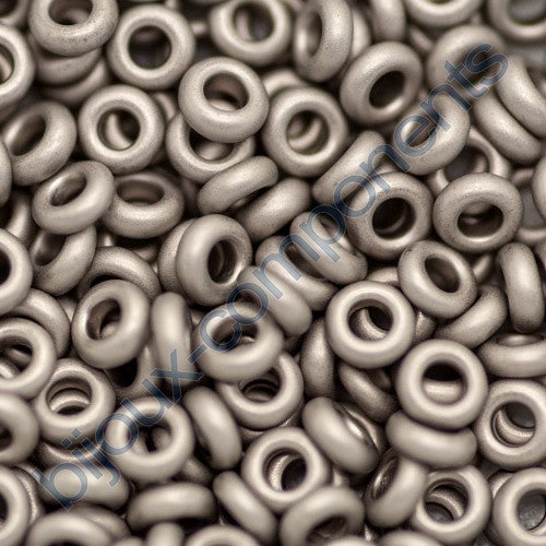 TOHO Demi Round Spacer Seed Beads Rocailles, Metallic Silver Frosted Antique Silver (# 566), Glass, Japan