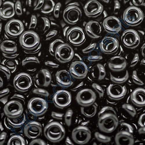 TOHO Demi Round Spacer Seed Beads Rocailles, Opaque Jet (# 49), Glass, Japan