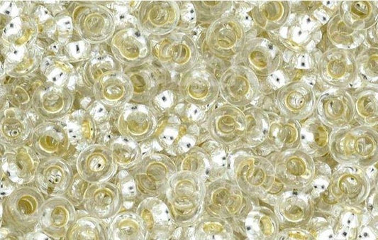 TOHO Demi Round Spacer Seed Beads Rocailles, Permanent Finish Silver Lined Crystal (# Pf21), Glass, Japan