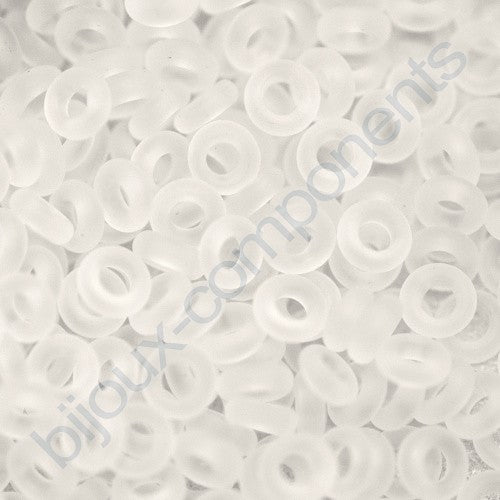 TOHO Demi Round Spacer Seed Beads Rocailles, Transparent Frosted Crystal (# 1F), Glass, Japan