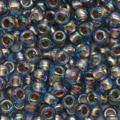 TOHO Round Seed Beads Rocailles, Gold Lined Rainbow Lt.Sapphire (# 997), Glass, Japan