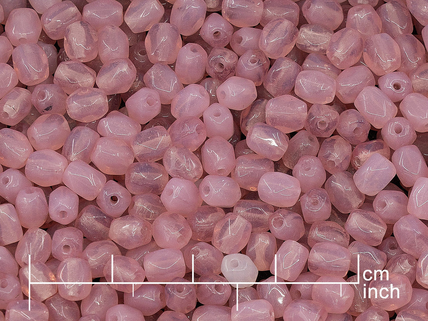 OUTLET 10 grams Olive Oval Pressed Glass Beads With Edges, 2 x 2 mm, Opal Pink (71010), Glass, Czech Republic