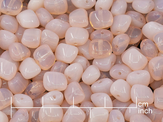 OUTLET 250g Pressed Czech Glass Beads, 6 x 8 mm, Opal Pink (111-42001-06x08-71100)