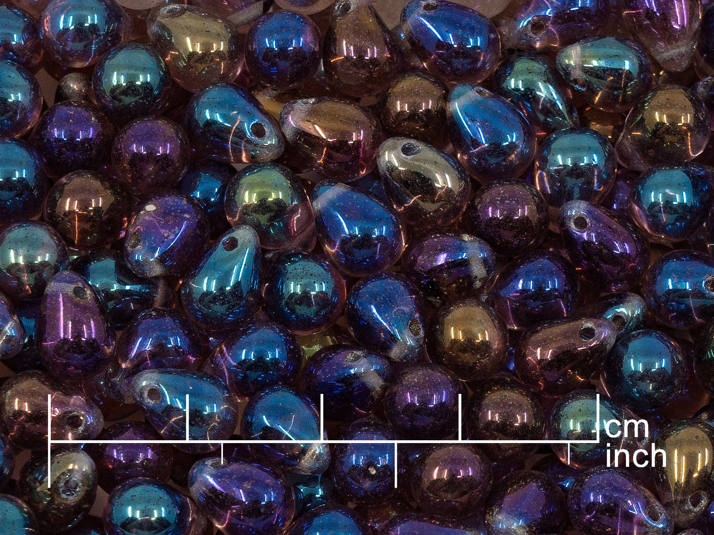 OUTLET 10 grams Drop Beads, Transparent Light Amethyst Rainbow Iris (20040-21405), Glass, Czech Republic