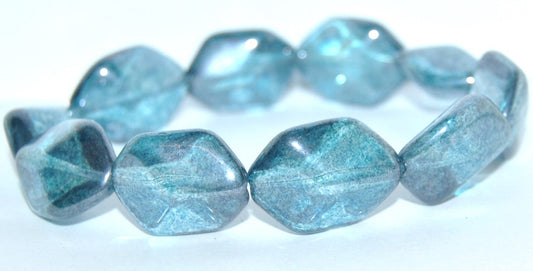 OUTLET 10 grams Meteorite Pressed Beads, Crystal Luster Blue Full Coated (00030-14464), Glass, Czech Republic