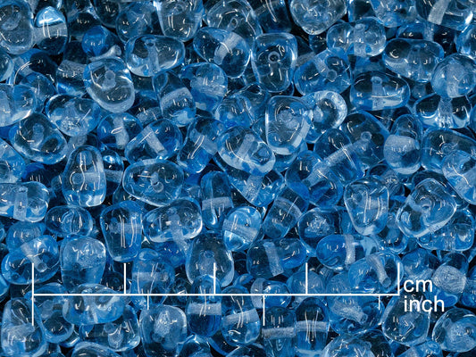 OUTLET 250g Pressed Czech Glass Beads, 5 x 7 mm, Transparent Blue (111-00023-05x07-30020)
