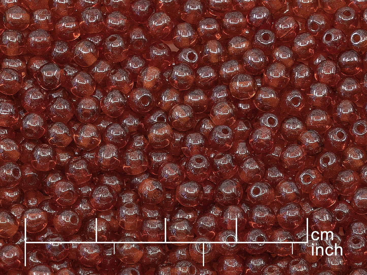 OUTLET 250g Round Druck Beads, 4 mm, Transparent Orange Terracotta Blue (111-19001-04x04-90030-15464)