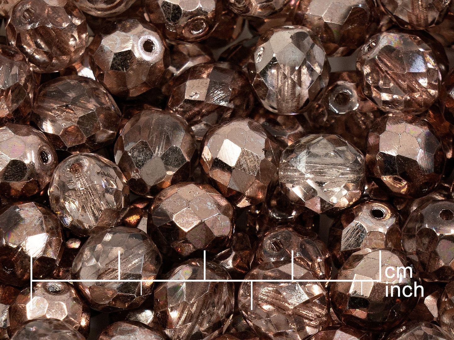 OUTLET 250g Fire Polished Round Faceted Beads, 10 mm, Crystal K2103 (151-19001-10x10-00030-K2103)