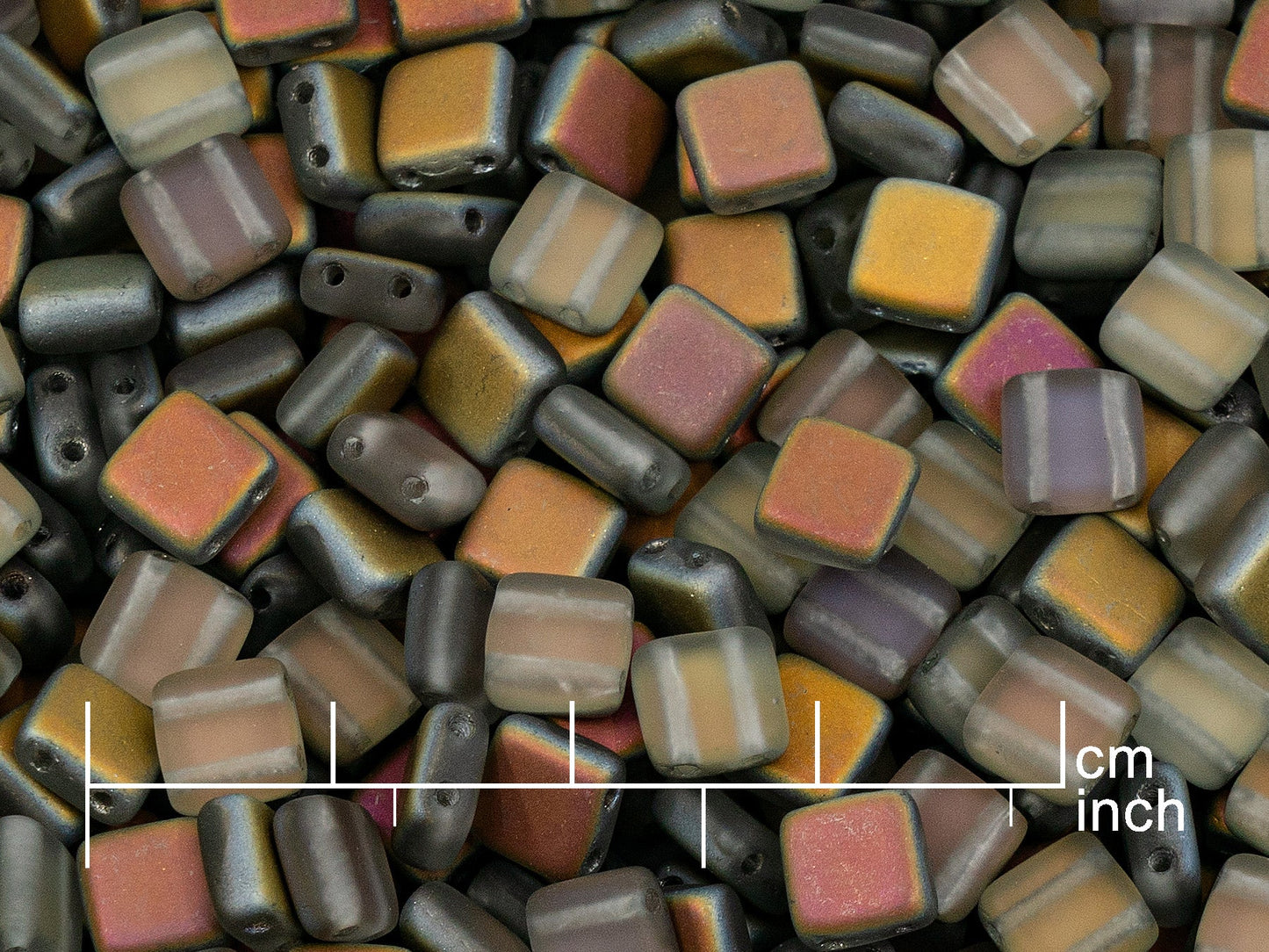 OUTLET 10 grams 2-Holes Pressed Tile Beads, Crystal 28071 (00030-28071), Glass, Czech Republic