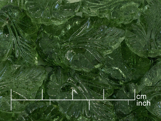 アウトレット 10グラム グレープリーフビーズ、透明グリーン（50100）、ガラス、チェコ共和国