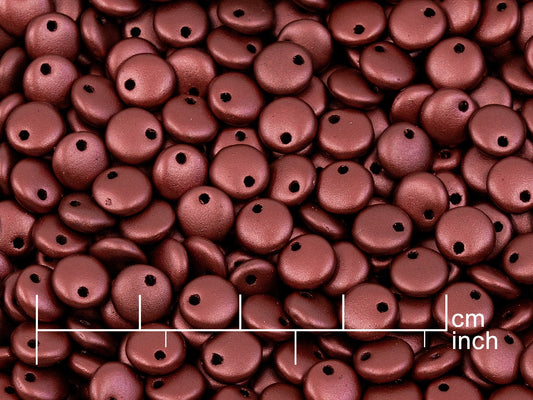 OUTLET 10 grams Lentil Beads, Black Pastel Red (23980-94209), Glass, Czech Republic