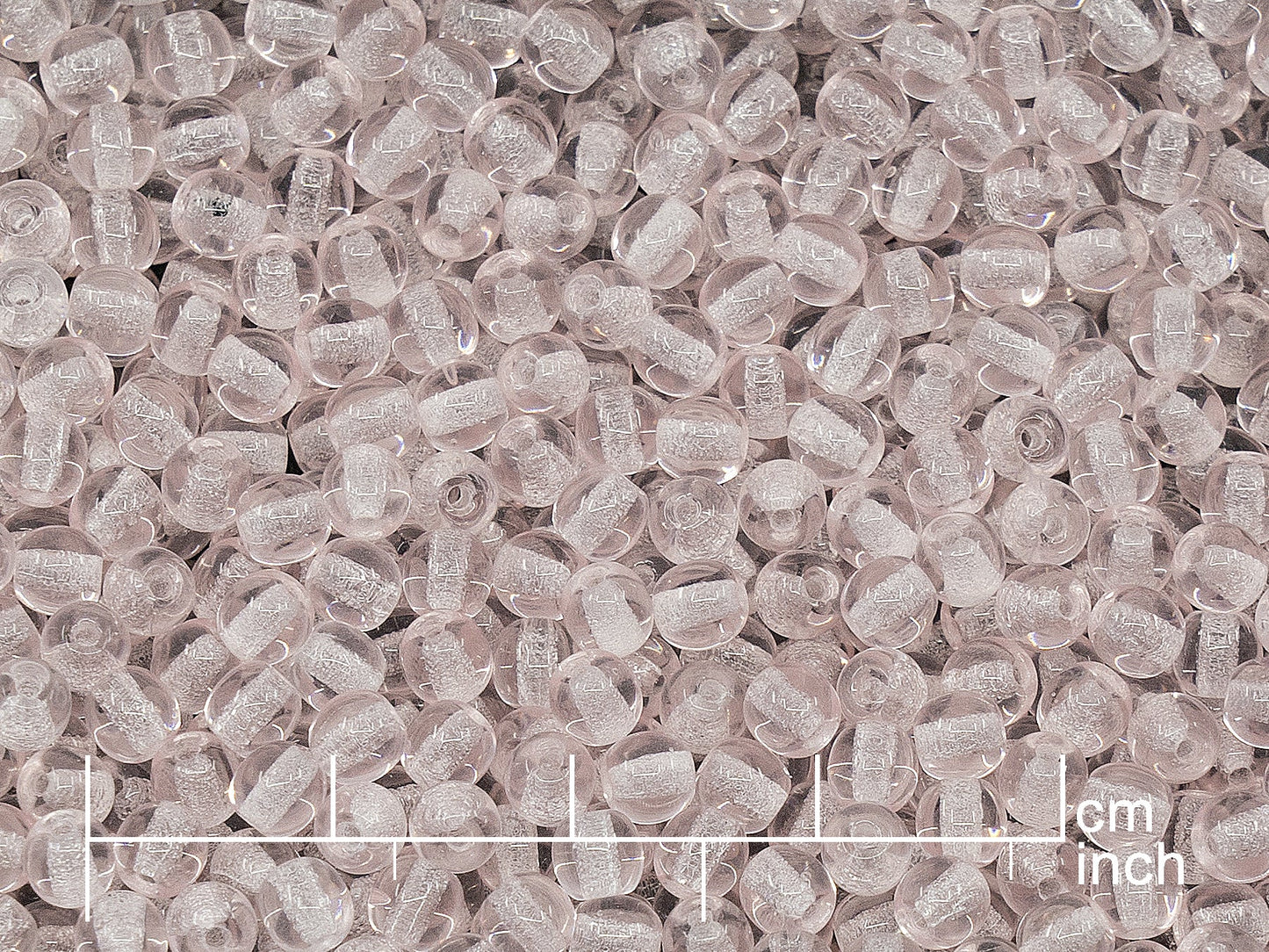 OUTLET 250g Round Druck Beads, 4 mm, Transparent Pink (111-19001-04x04-70120)