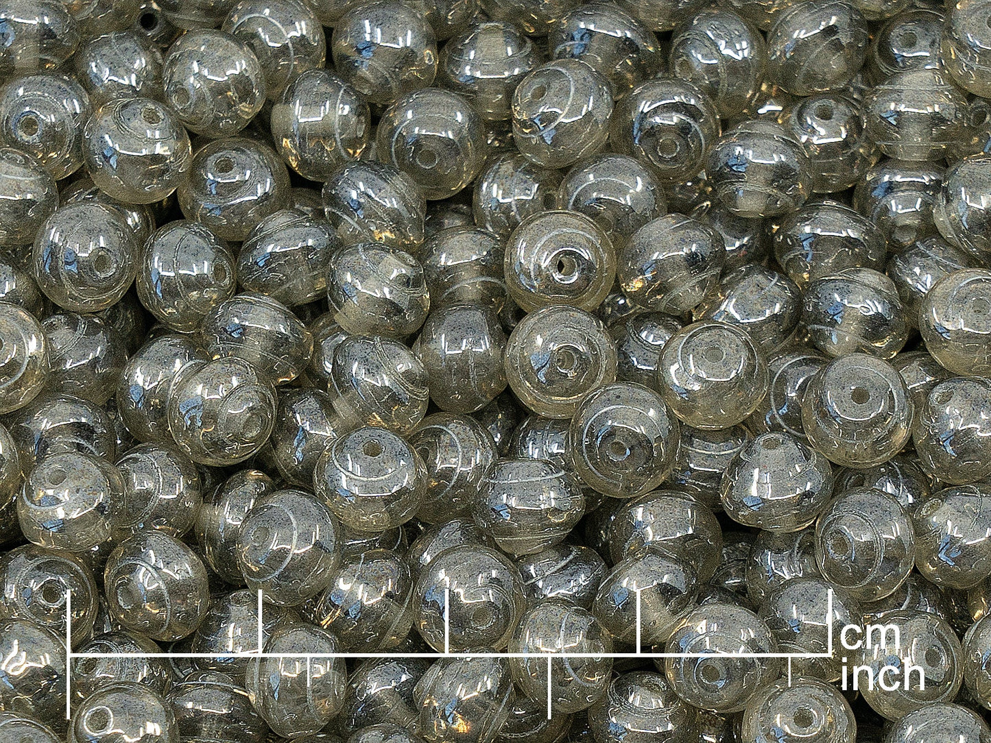 OUTLET 250g Pressed Czech Glass Beads, 6 mm, Gray Hematite (111-00242-06x06-40010-14400)