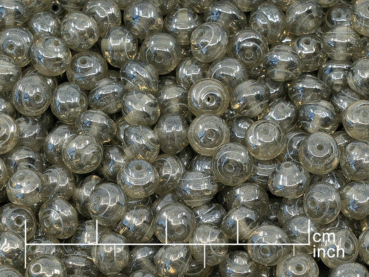 OUTLET 250g Pressed Czech Glass Beads, 6 mm, Gray Hematite (111-00242-06x06-40010-14400)