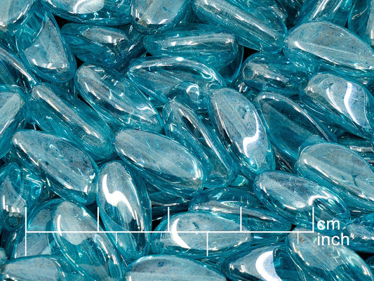 OUTLET 10 grams Pressed Beads, Transparent Aqua Hematite (60000-14400), Glass, Czech Republic