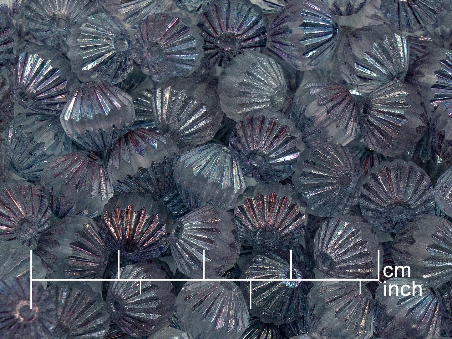 アウトレット 10グラム ファセット加工 ファイアポリッシュ ランタン カテドラル ビーズ、9 x 9 mm、クリスタル パープル (00030-15726)、ガラス、チェコ共和国