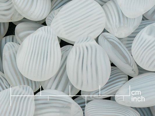 OUTLET 10 grams Flat Teardrop Beads, 16 x 20 mm, 8001 Matte (08001-84110), Glass, Czech Republic