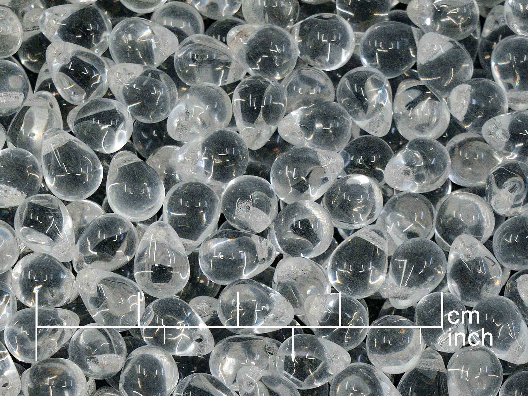 OUTLET grams Drop Beads, 6 x 9 mm, Crystal (00030), Glass, Czech Repub ...