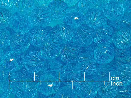 OUTLET 10 grams Faceted Fire Polished Lanthern Cathedral Beads, 9 x 9 mm, Transparent Aqua (60010), Glass, Czech Republic