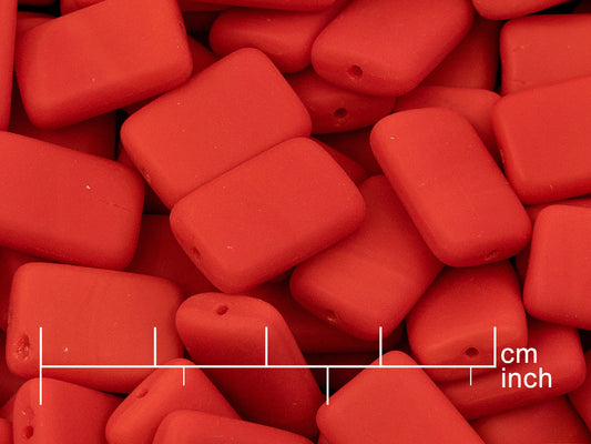 OUTLET 10 grams Rectangle Beads, 15 x 10 mm, Opaque Orange Matte (93160-84110), Glass, Czech Republic