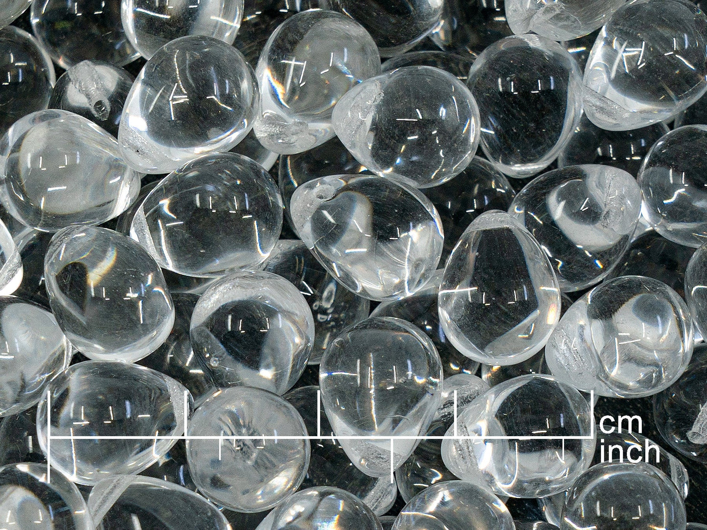 OUTLET 250g Drop Beads, 10 x 13 mm, Crystal (111-69004-10x13-00030)