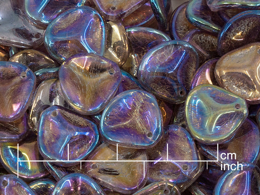 OUTLET 10 grams Rose Petal Beads, Transparent Light Amethyst Rainbow Iris (20040-21405), Glass, Czech Republic