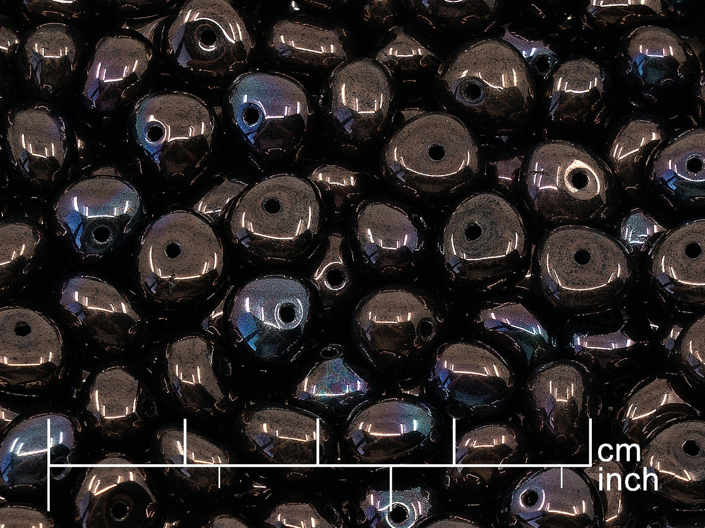 OUTLET 250g Pressed Czech Glass Beads, 6 x 8 mm, Black Purple (111-00212-06x08-23980-15726)