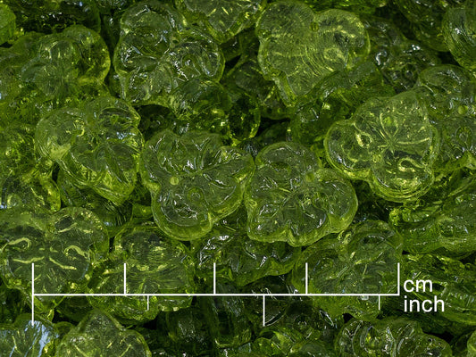 アウトレット 10グラム メルロー グレープリーフ ペンダントビーズ 透明グリーン (50220) ガラス チェコ共和国