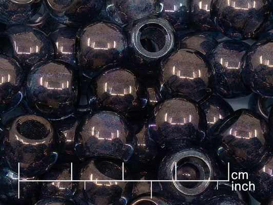 OUTLET 10 grams Big Hole Round Pressed Glass Beads, Crystal Purple (00030-15726), Glass, Czech Republic