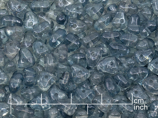 OUTLET 10 grams Shaped Pressed Beads, 5 x 7 mm, Crystal Luster Blue Full Coated (00030-14464), Glass, Czech Republic