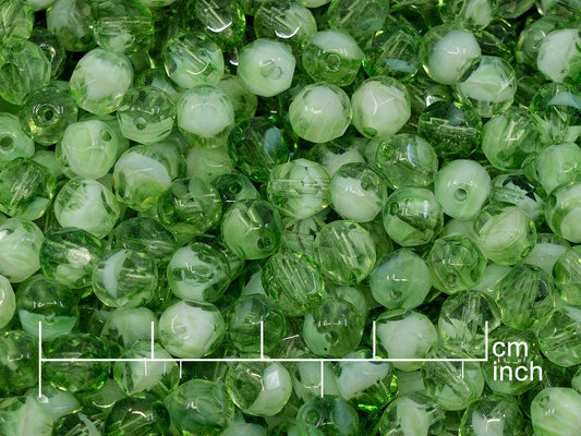 OUTLET 10 grams Faceted Round Fire Polished Beads, 6 x 6 mm, 55020 (55020), Glass, Czech Republic