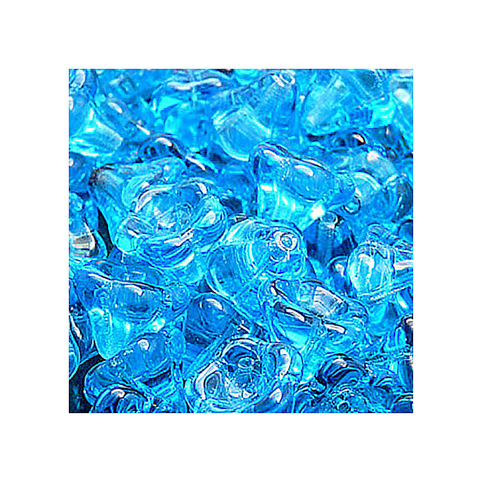 OUTLET 10 Gramm Glockenblumenperlen, Transparent Aqua (60020), Glas, Tschechische Republik