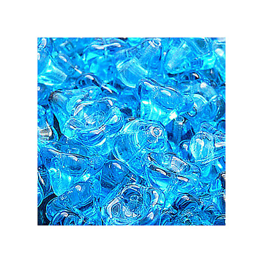 OUTLET 10 grams Bell Flower Beads, Transparent Aqua (60020), Glass, Czech Republic