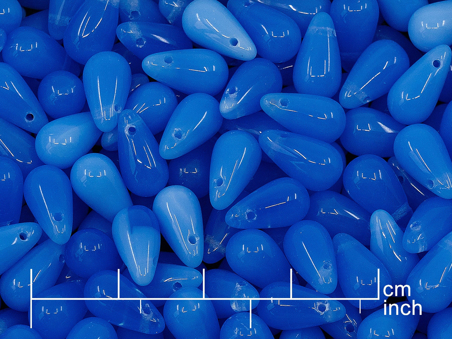 OUTLET 250g Drop Beads, 6 x 11 mm, Opal Blue (111-69004-06x11-31010)