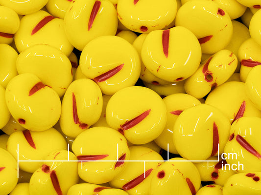 OUTLET 10 grams Pressed Beads, 11012 x  mm, Opaque Yellow 40794 (-83110-40794), Glass, Czech Republic