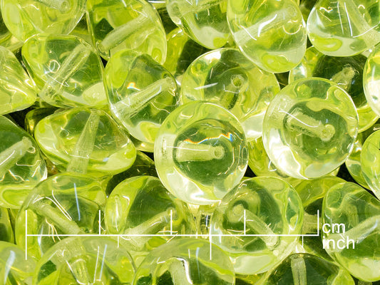 OUTLET 10 grams Rivoli Beads, 14 x 14 mm, Transparent Yellow (80130), Glass, Czech Republic