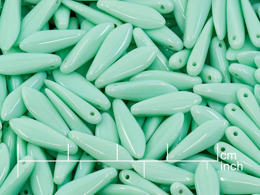 出口 250 克匕首珠，5 x 16 毫米，绿松石色 (111-69014-05x16-63110)