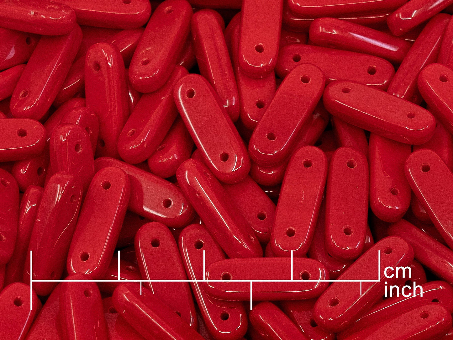 アウトレット 250g チェコガラスビーズ 15 x 5 mm 不透明レッド (111-99017-15x05-93200)