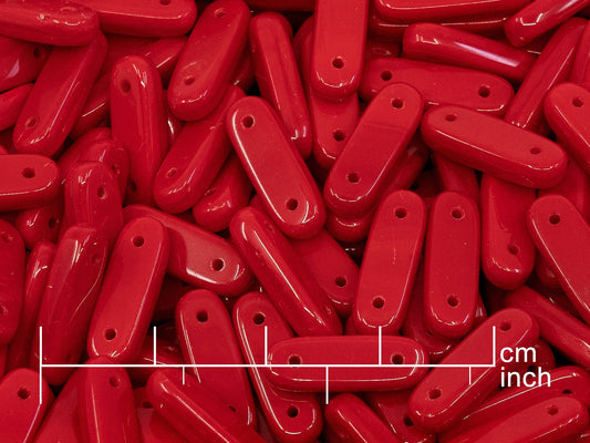 出口 250 克压制捷克玻璃珠，15 x 5 毫米，不透明红色 (111-99017-15x05-93200)