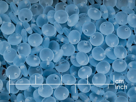 OUTLET 250g Lentil Beads, 6 mm, Transparent Blue Matte (111-69002-06x06-30010-84110)