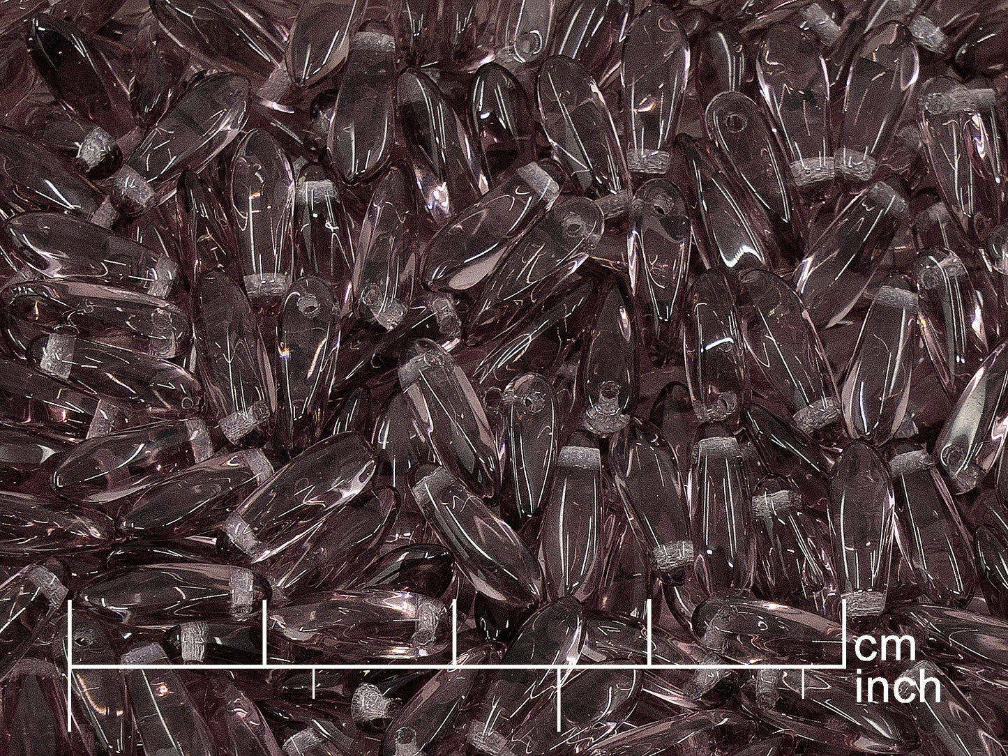 アウトレット 250g ダガービーズ、3 x 11 mm、透明ライトアメジスト (111-69014-03x11-20040)