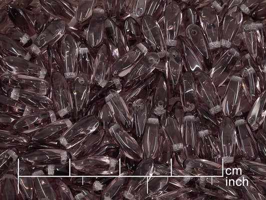 アウトレット 250g ダガービーズ、3 x 11 mm、透明ライトアメジスト (111-69014-03x11-20040)