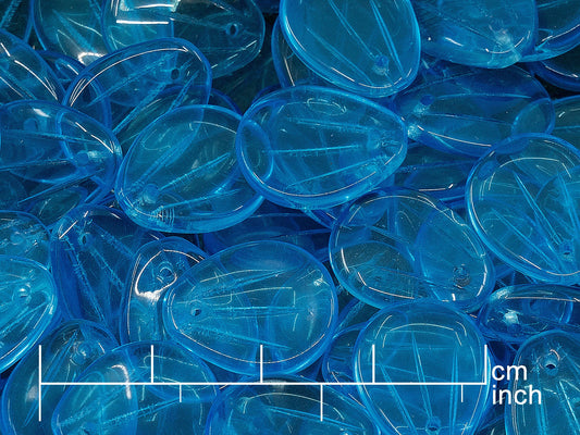 OUTLET 250g Magnolia Petal, 17 x 13 mm, Transparent Aqua (111-00075-17x13-60010)