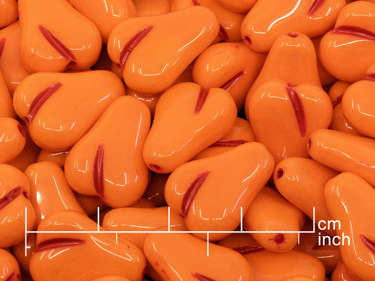 OUTLET 10克梨形水果珠，16 x 12毫米，不透明黄色 40794 (93120-40794)，玻璃，捷克共和国