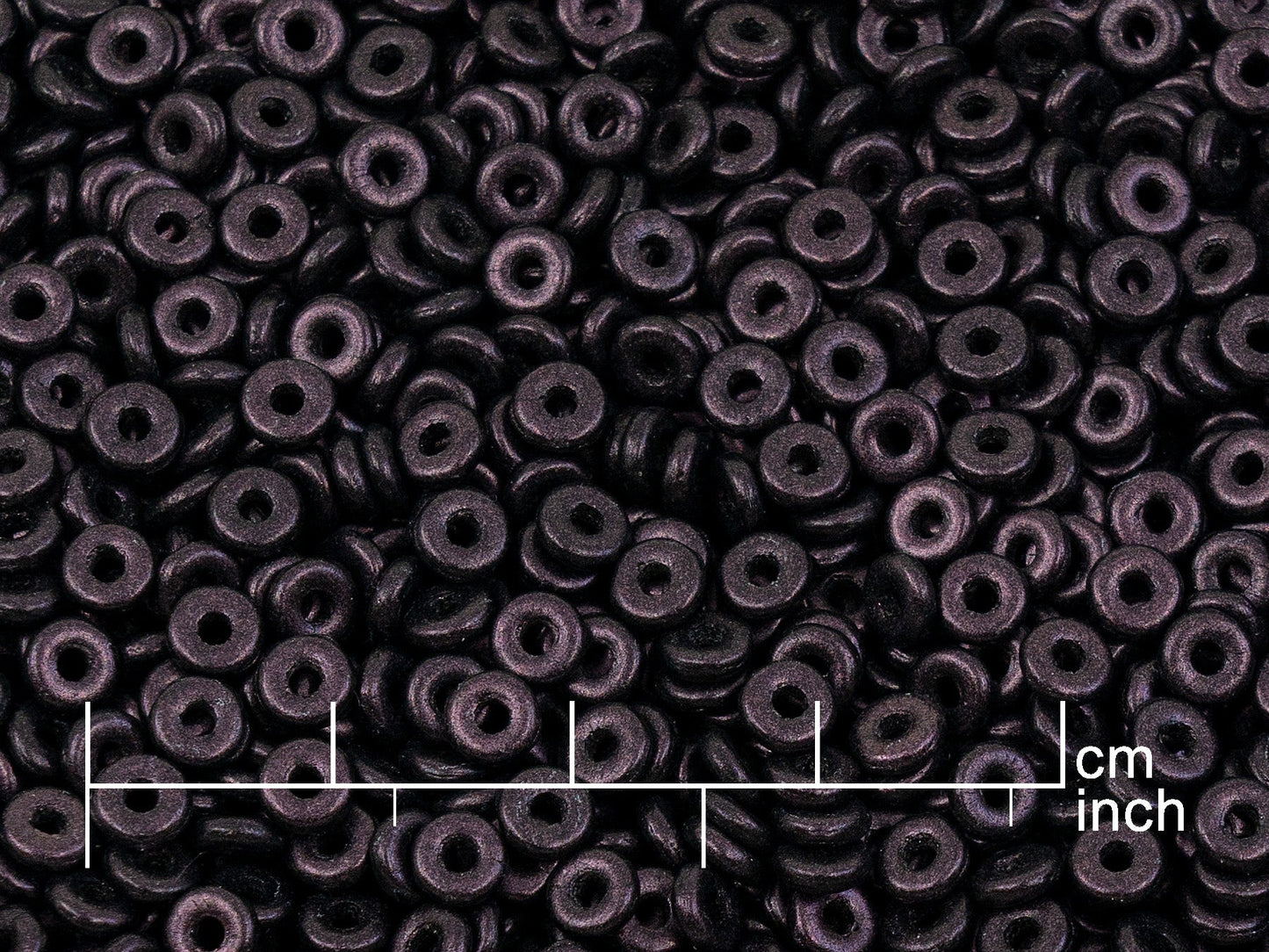 OUTLET 10 grams Fish Ring Beads, Black 79086 (23980-79086), Glass, Czech Republic