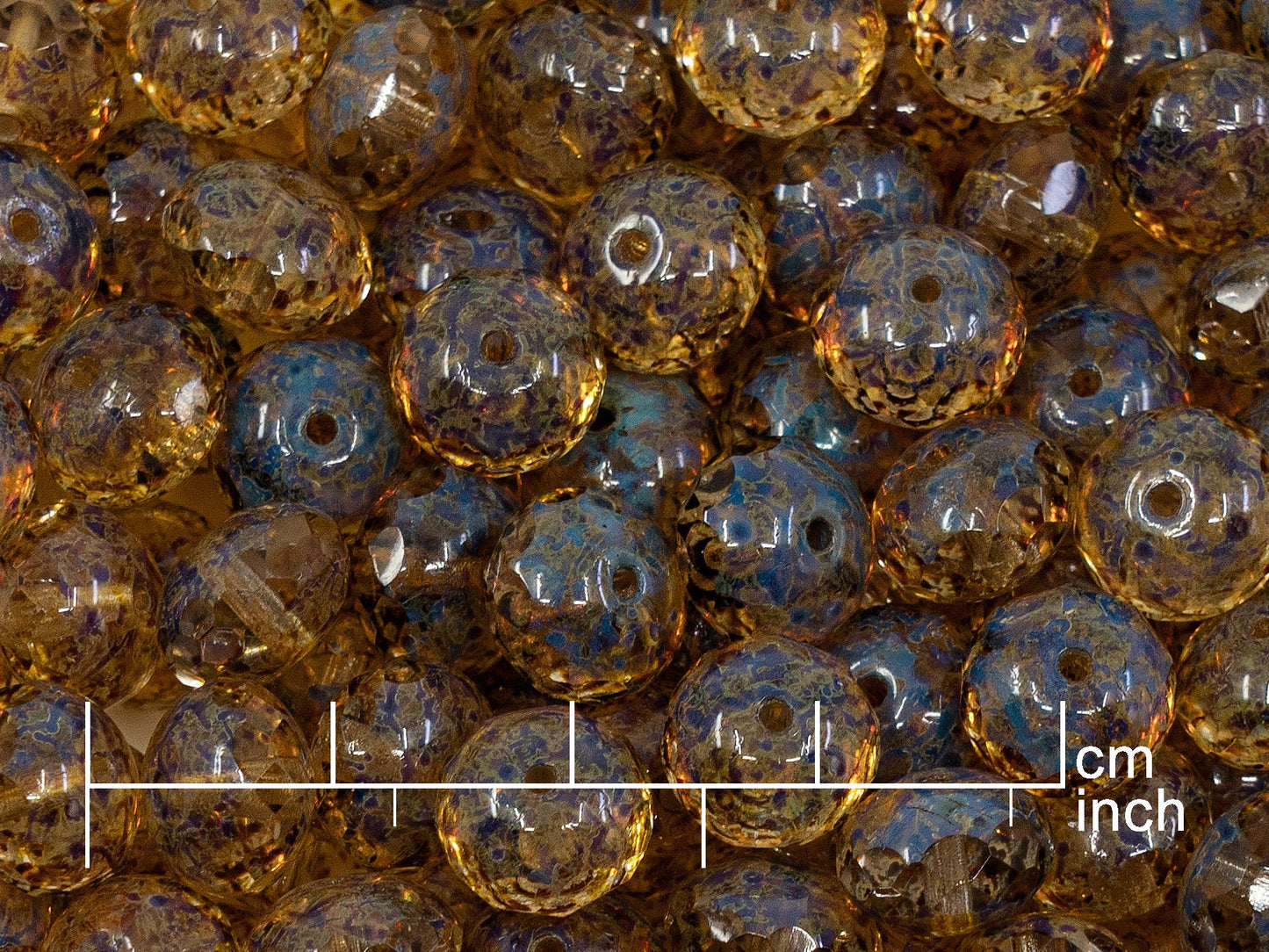 アウトレット 10グラム ファセットロンデル ファイアポリッシュビーズ 7 x 9 mm クリスタルステインストロング (00030-86805) ガラス チェコ共和国