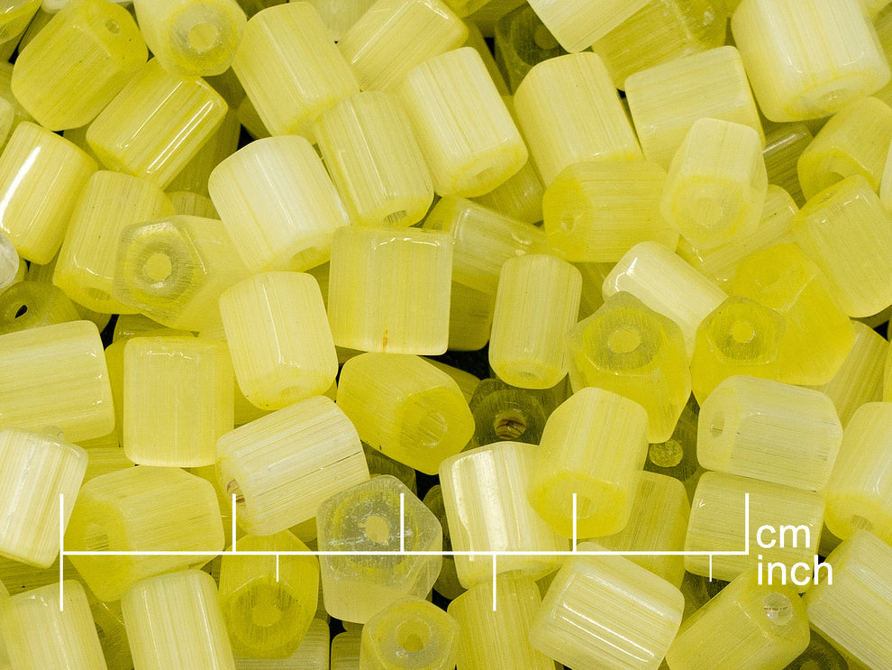 OUTLET 10 grams Atlas Satin Vintage Beads, other x  mm, yellow (yellow), Glass, Czech Republic