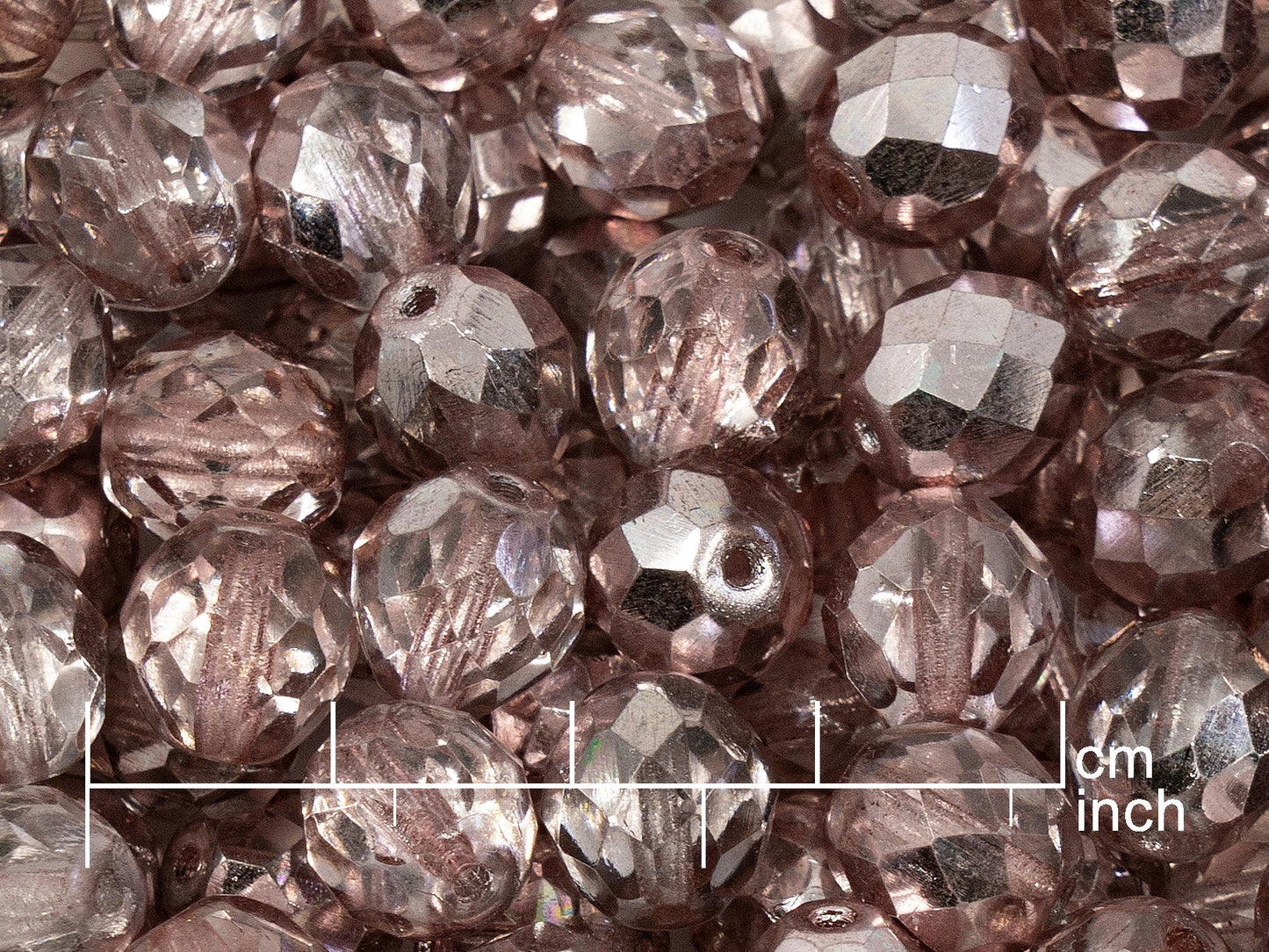 OUTLET 250g Fire Polished Round Faceted Beads, 10 mm, Crystal K2706 (151-19001-10x10-00030-K2706)